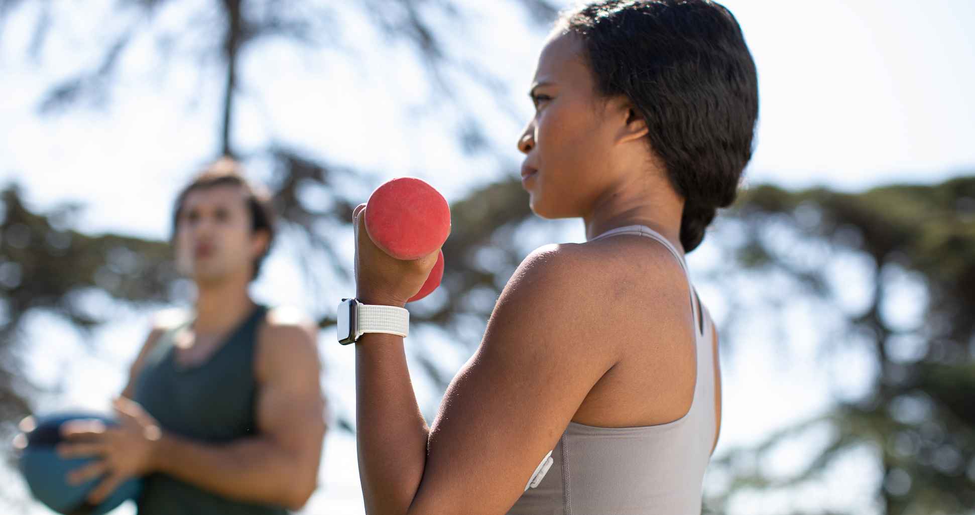 woman exercising outdoors